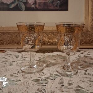 Elegant Gold and Clear  Glasses
